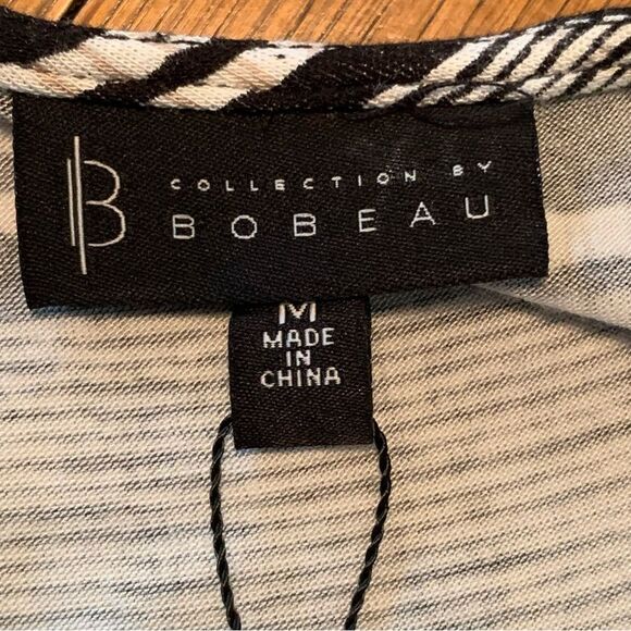 Bobeau Dress Women Medium Black White Sleeveless Elastic Waist Faux Wrap Maxi. - Picture 8 of 15